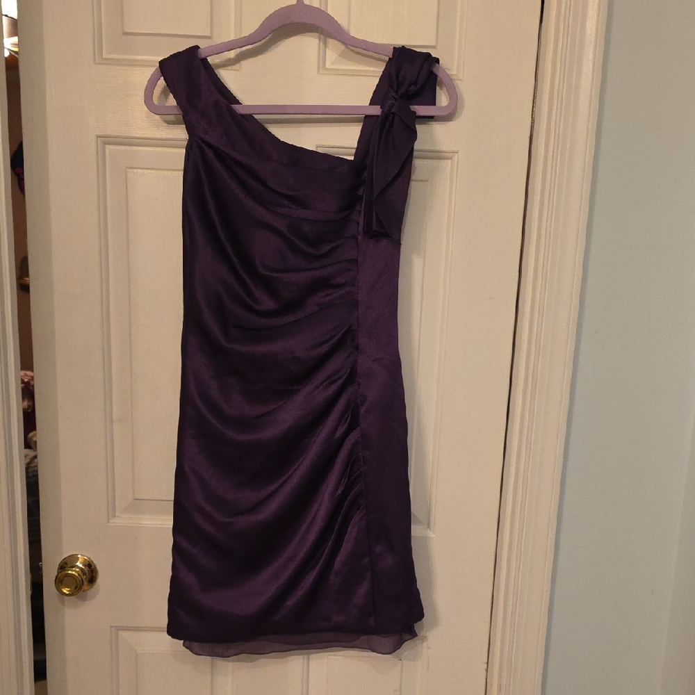 White by Vera Wang One Shoulder Purple Dress